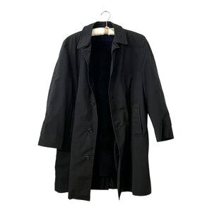 Worsted Tex Men's Trench Coat Button Black Size XL 46R Sherpa Lining